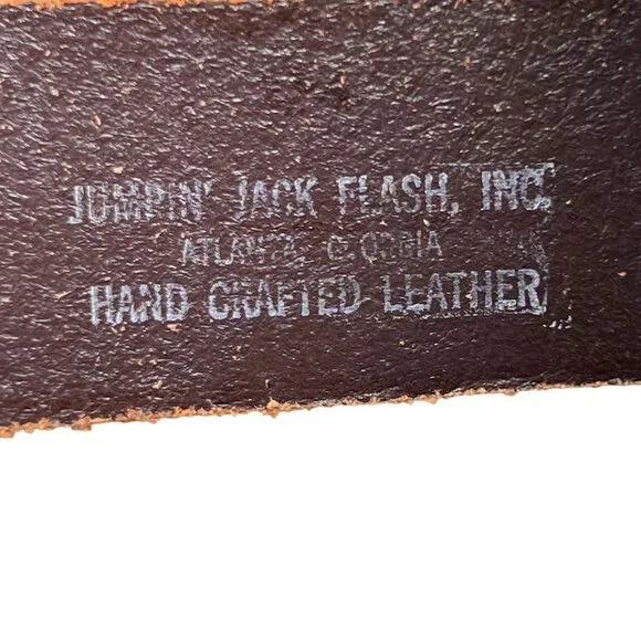 Golden Eagles NRA Belt Buckle 36 inch Leather Belt Embossed Tiger Stars USA - Picture 6 of 15